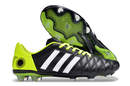 Adipure 11 Pro FG Football Boots - Black and Green