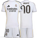 Conjunto Criança Real Madrid Principal 2025/26 - Mbappé 10 (Entrega Imediata)